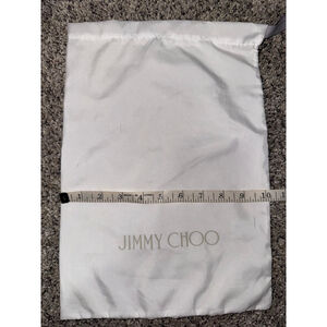 Jimmy Choo White Grey Drawstring Dust Bag One Size Storage